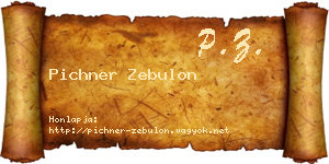 Pichner Zebulon névjegykártya
